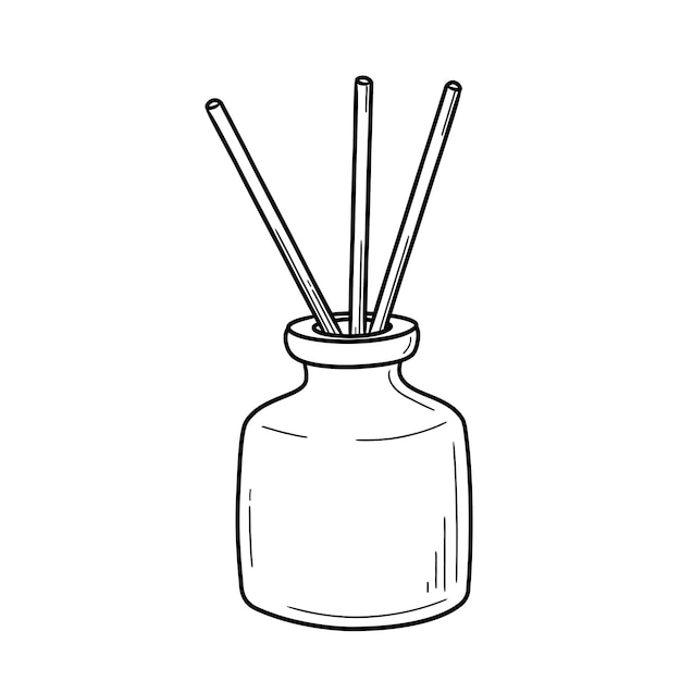 Difusor de aroma para el hogar Estilo de boceto Doodle Difusor simple lineal Ilustración vectorial aislada
