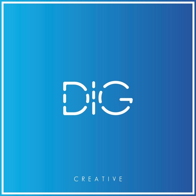 DIG Premium Vector último diseño de logotipo Diseño creativo de logotipo Ilustración vectorial Logotipo mínimo Monograma