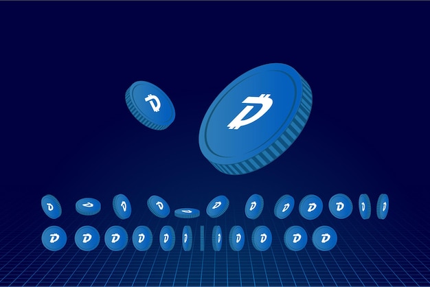 Digibyte DGB es una moneda de criptomoneda, un concepto de criptomonedas, un fondo de banner.