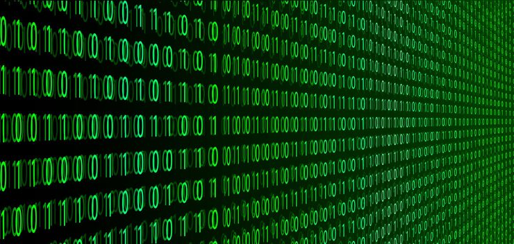 Vector digital binary data and streaming binary matrix code background