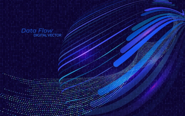 Digital Data Flow Background Abstract Motion of Information Streams Network Connections and Cyber Elements Symbolizing Technology Innovation and Smart Systems