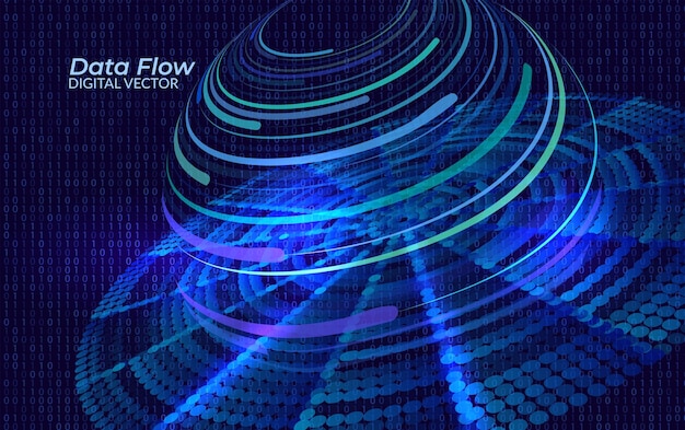 Digital Data Flow Background Abstract Motion of Information Streams Network Connections and Cyber Elements Symbolizing Technology Innovation and Smart Systems