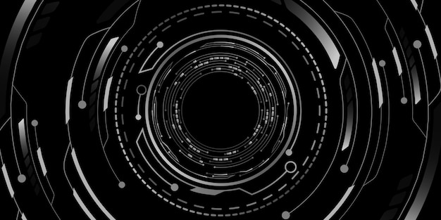 Digital HUD círculo de fondo pantalla de tablero virtual futurista tablero de circuitos cibernéticos diseño GUI y UI Ilustración vectorial EPS 10