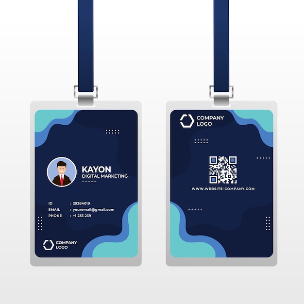 Digital Marketing id card template vector illustration