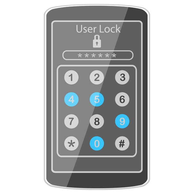 Digital Numeric Keypad Security System User Lock Interface