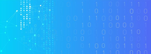 Digital Technology Network Background with Binary Code 0 1 Data Flow