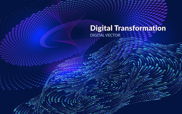 Digital Transformation Background Futuristic Technology Data Flow Artificial Intelligence Network Machine Learning Visualization Big Data Innovation Concept