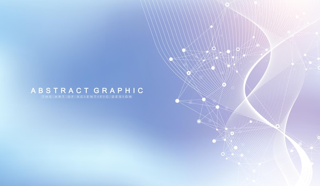 Dígitos fondo abstracto con línea conectada y puntos flujo de onda redes neuronales digitales una