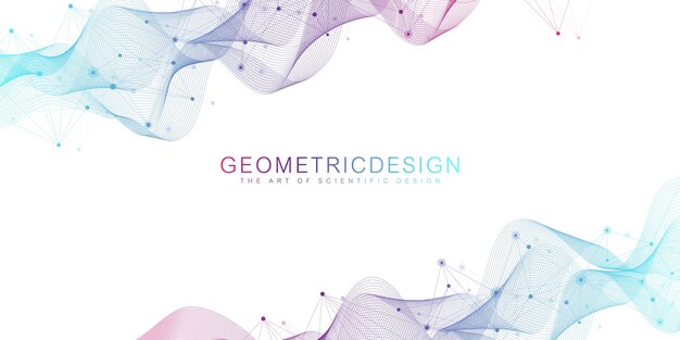 Dígitos de fondo abstracto con líneas y puntos conectados