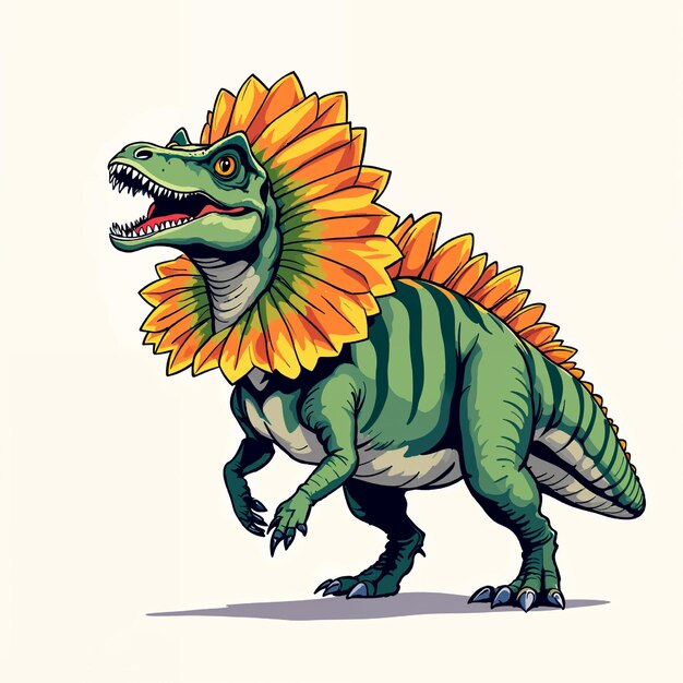 Dilophosaurus Vector Ilustración de dibujos animados