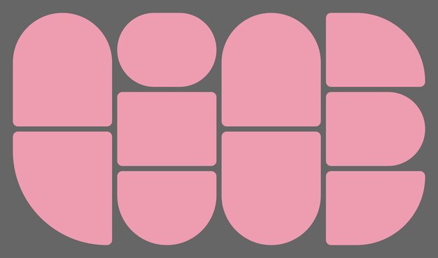 Dimensiones 16x9 diseño de cuadrícula bento de moda estilo ladrillo Ui plantillas UX cuadrículas de cómics web esquinas redondeadas diferentes diseños de paneles con y2k y formas brutales azulejos de diferentes tamaños Ilustración vectorial