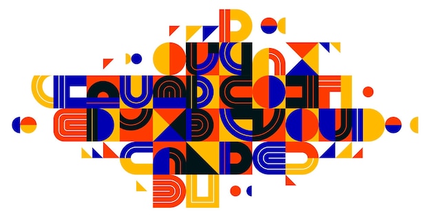 Dinámico desordenado diseño vectorial abstracto composición minimalista alineado arte moderno elementos de geometría elegante aislados sobre blanco