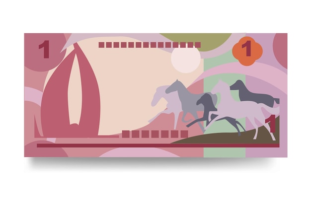 Vector dinar bahreiní ilustración vectorial dinero de bahrein conjunto de billetes de banco papel moneda 1 bhd