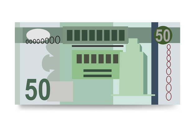 Vector dinar libio vector ilustración libia conjunto de dinero paquete de billetes papel moneda 50 lyd
