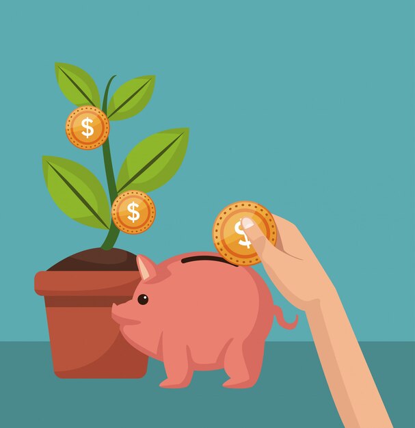 Dinero y concepto de ahorro