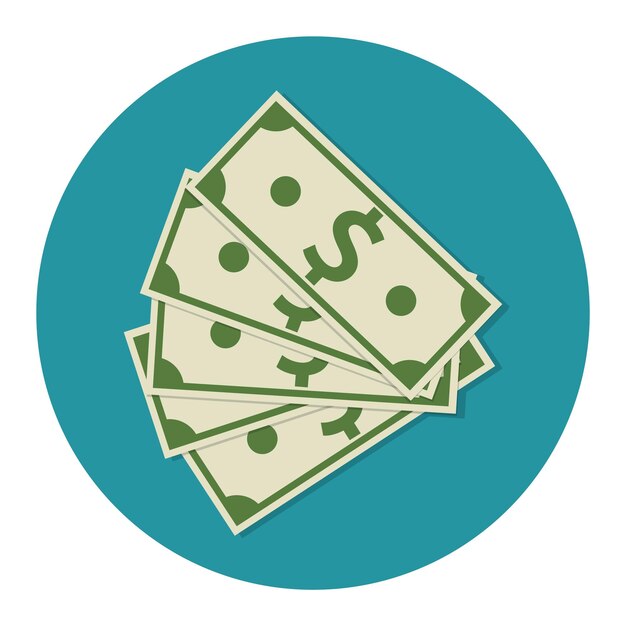 Dinero Dólar Efectivo Colorido Icono