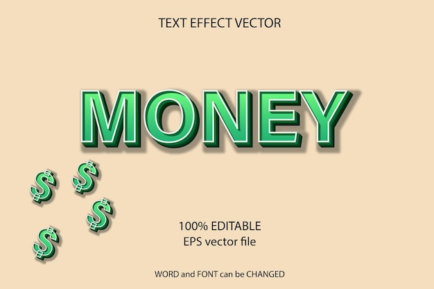 Dinero editable efecto de texto