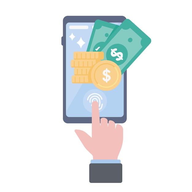 El dinero está en el concepto de facturación en línea del teléfono móvil