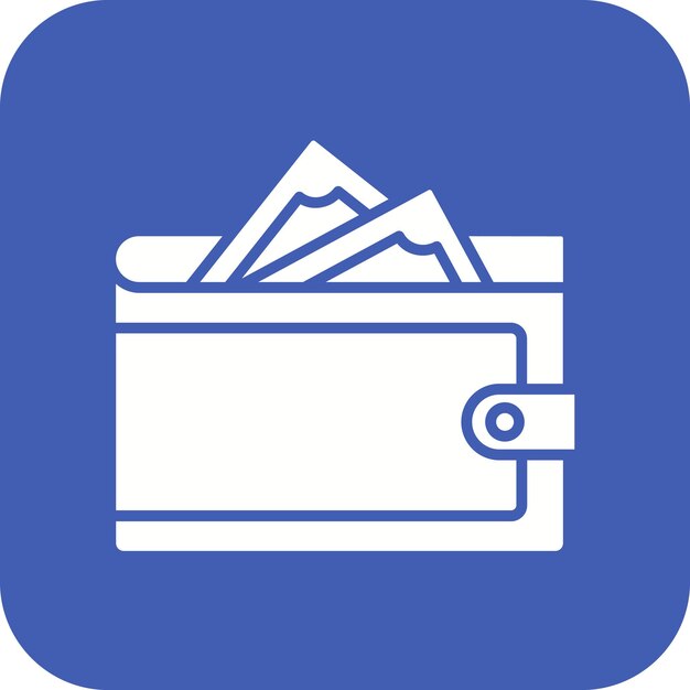 Dinero en estilo de ilustración vectorial de billetera