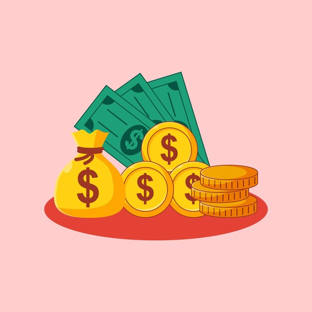 dinero finanzas dólar euro icono de diseño vectorial