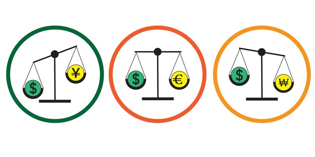 dinero en el icono de equilibrio diseño de ilustración vectorial