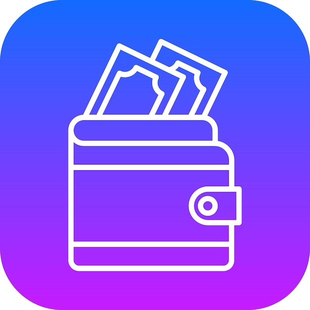 El dinero en la ilustración vectorial de la billetera