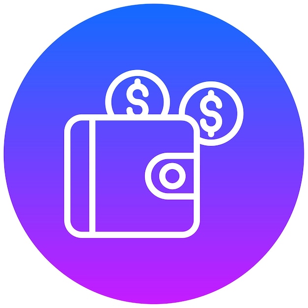 El dinero en la ilustración vectorial de la billetera