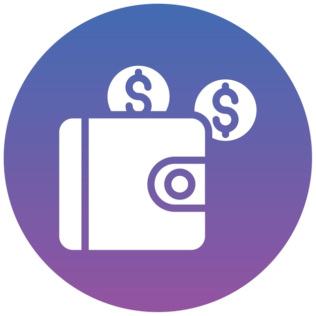El dinero en la ilustración vectorial de la billetera