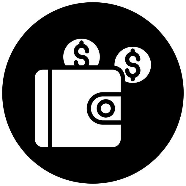 El dinero en la ilustración vectorial de la billetera