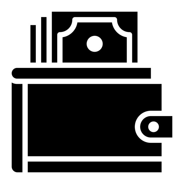 El dinero en la imagen vectorial del icono de la billetera se puede utilizar para el comercio