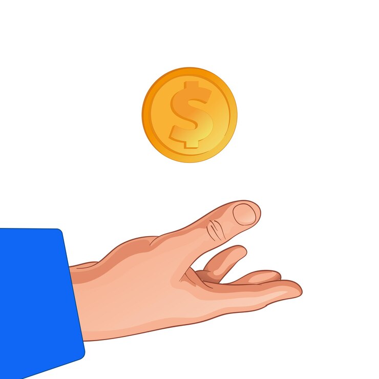 Vector dinero moneda amarilla