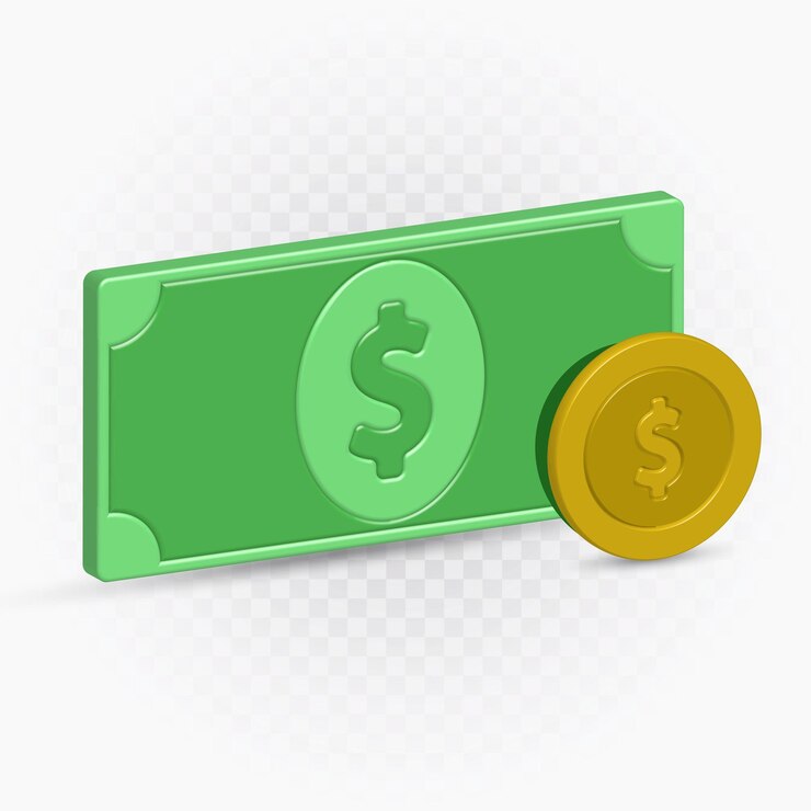 Dinero moneda y dinero papel clip arte realista vector ilustración icono finanzas negocio dólar moneda vector