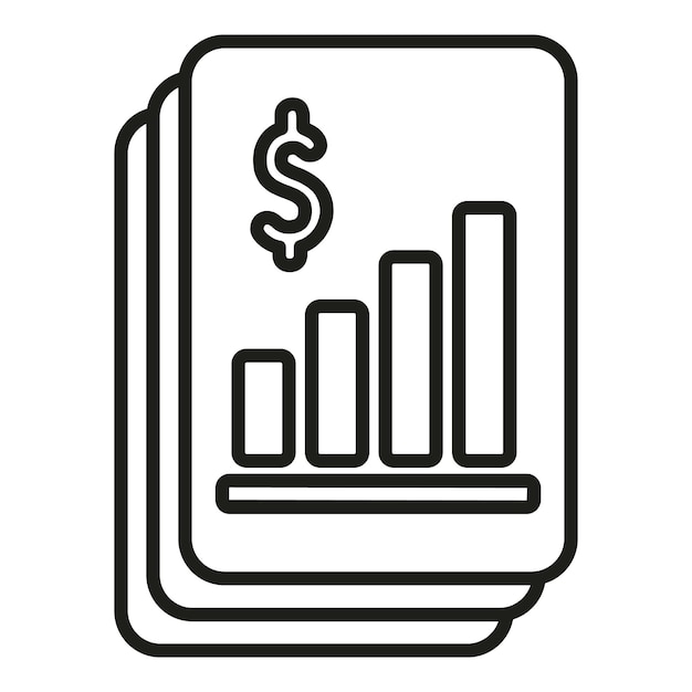 Dinero papeles icono contorno vector crédito financiero dinero en efectivo portátil