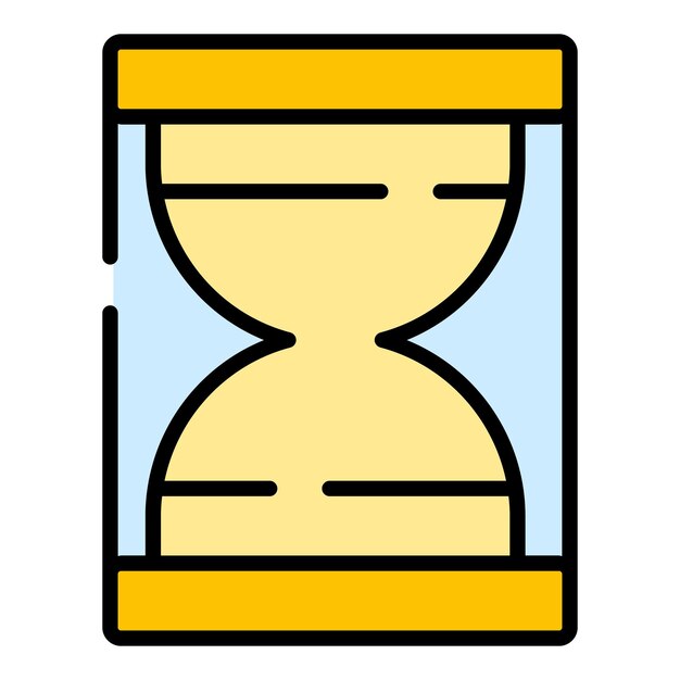 Dinero reloj de arena icono contorno vector hora hora reloj moneda color plano