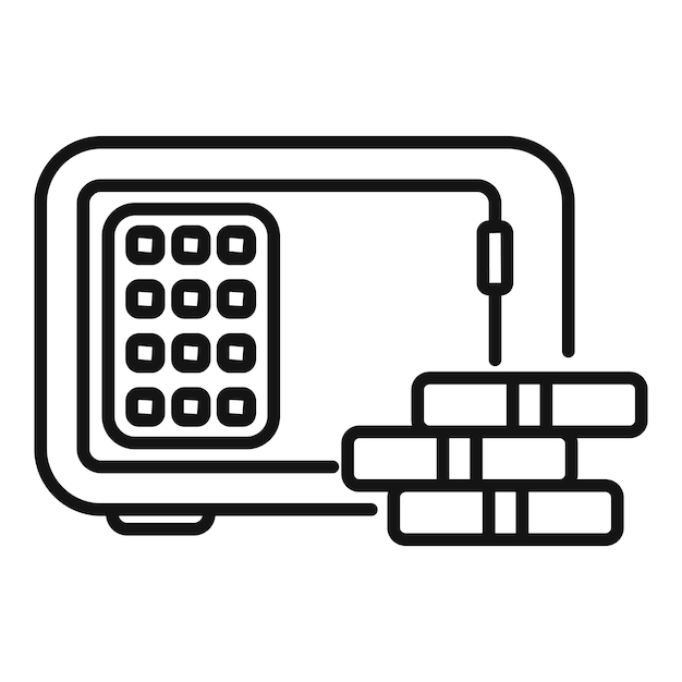 Dinero seguro para colateral icono contorno vector Inversión personal