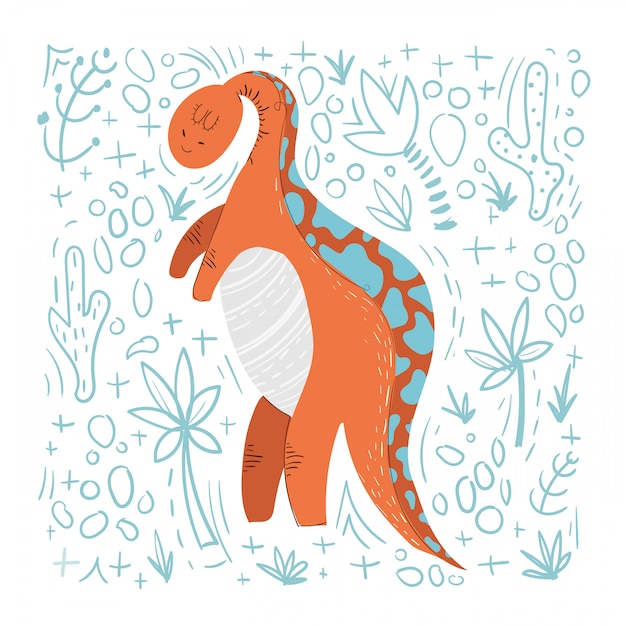 Vector dino de dibujos animados