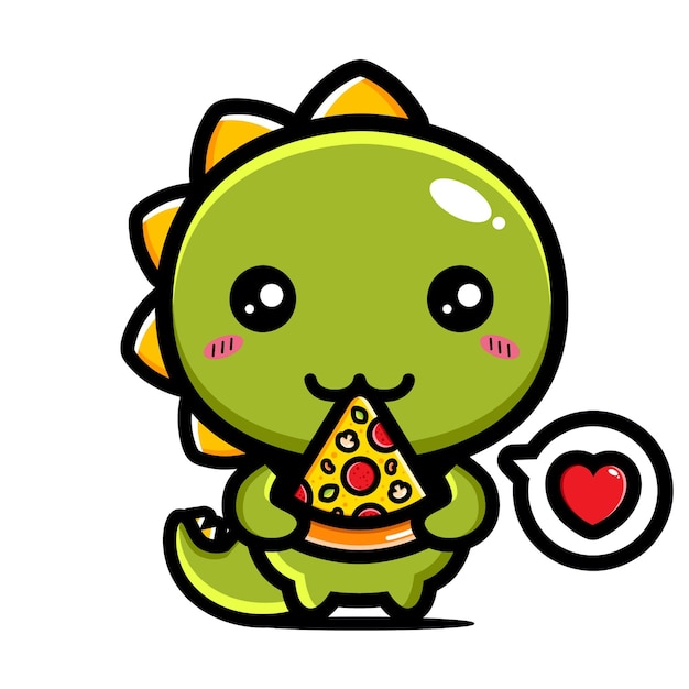Dino disfruta comiendo pizza