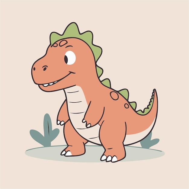 Vector dino lindo para niños libro de cuentos ilustración vectorial