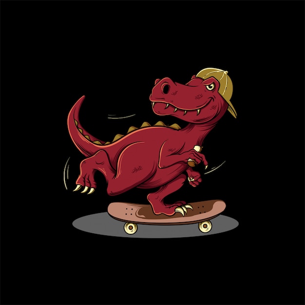 Vector dino skate