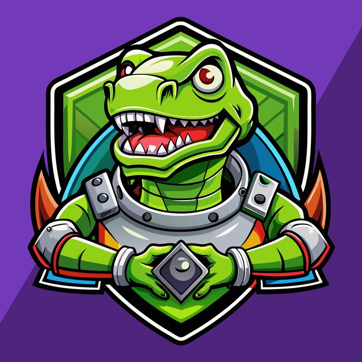 Vector dinosaur robot esport mascot logo design