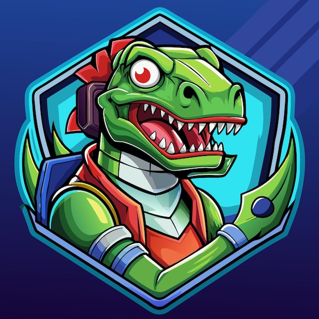 Dinosaur robot esport mascot logo design
