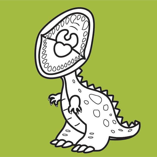 Dinosaur salvaje divertido y lindo Tryannosaurus Trex Animales de dibujos animados Estampilla digital
