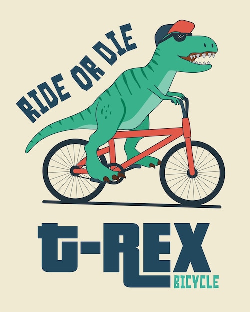 Dinosaurio en bicicleta