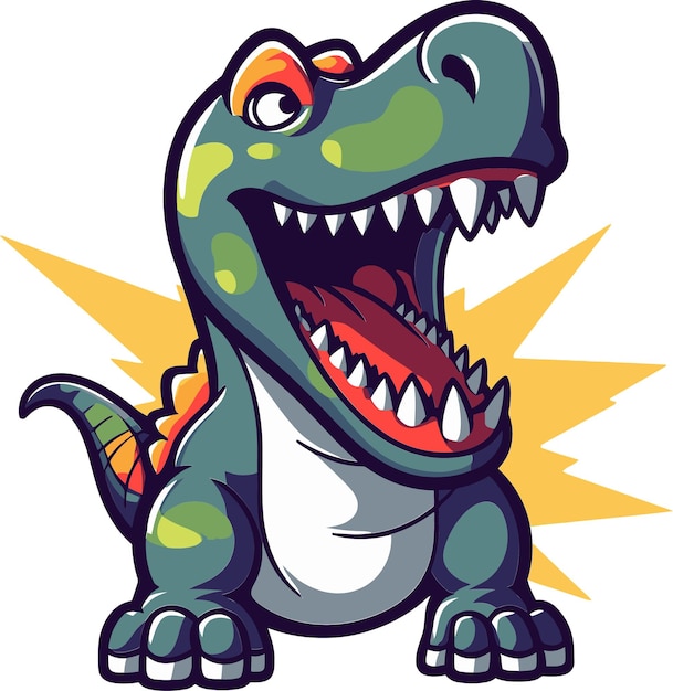 un dinosaurio con la boca abierta y la palabra dinosaurio en ella