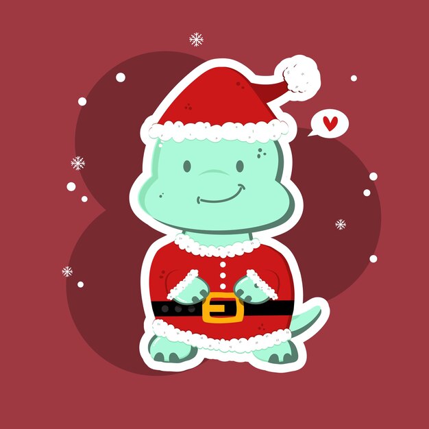 Dinosaurio Brontosaurio Navidad Papá Noel