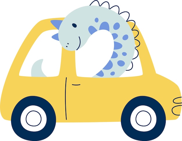 Dinosaurio en coche