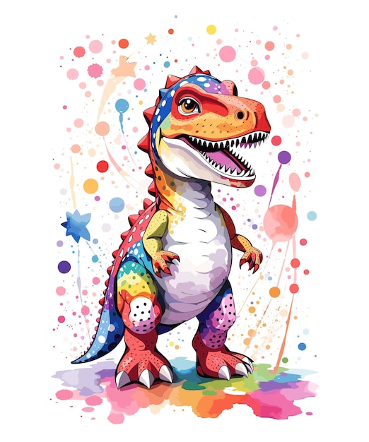 un dinosaurio colorido con muchos colores