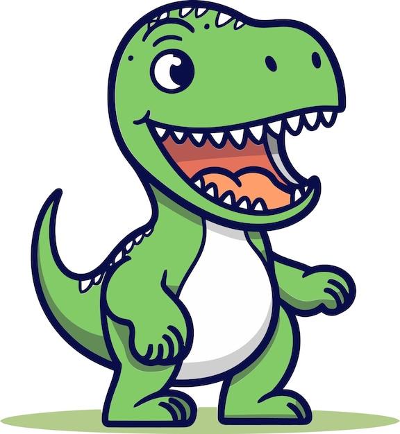 un dinosaurio de dibujos animados con una boca grande y la lengua sobresaliendo