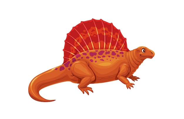 Dinosaurio de dibujos animados Edaphosaurus lagarto prehistórico