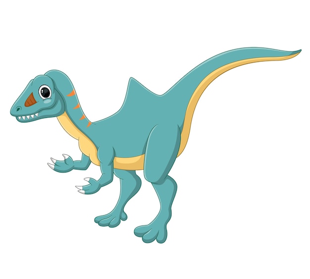 Vector dinosaurio de dibujos animados en fondo blanco.